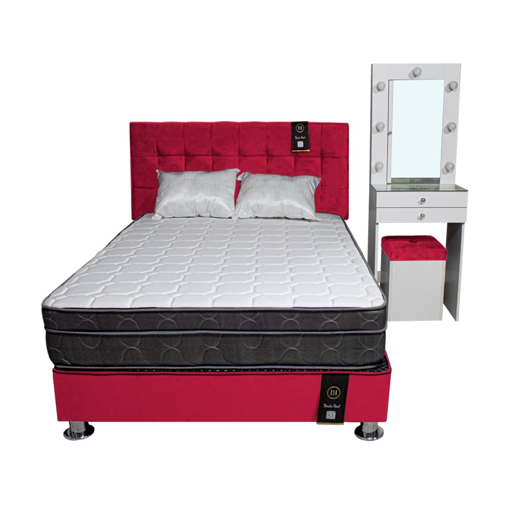 DORMITORIO BARAKA HOME COQUETTE 2 PLAZAS + CABECERA + TOCADOR + PUFF - 1
