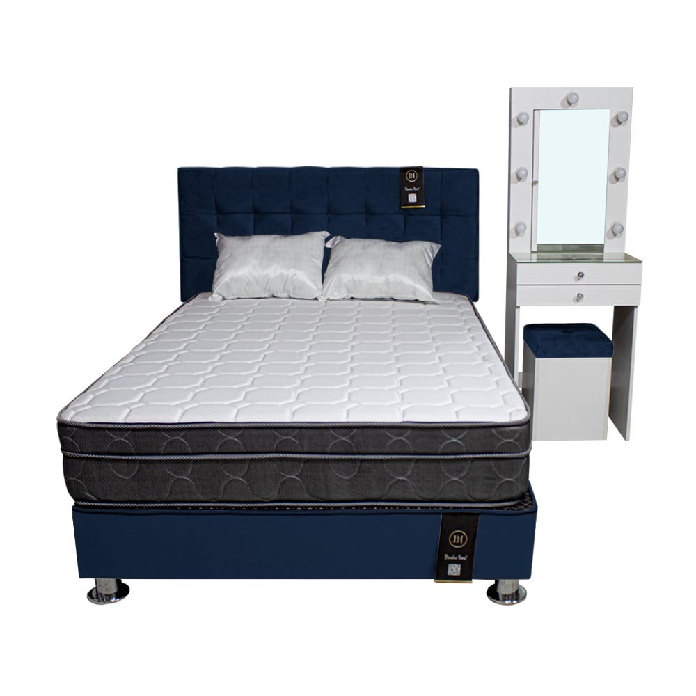 DORMITORIO BARAKA HOME COQUETTE 2 PLAZAS + CABECERA + TOCADOR + PUFF - 1