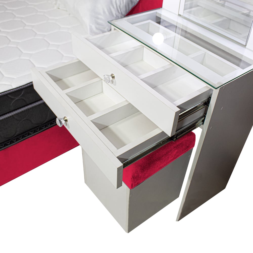 DORMITORIO BARAKA HOME COQUETTE 2 PLAZAS + CABECERA + TOCADOR + PUFF - 3