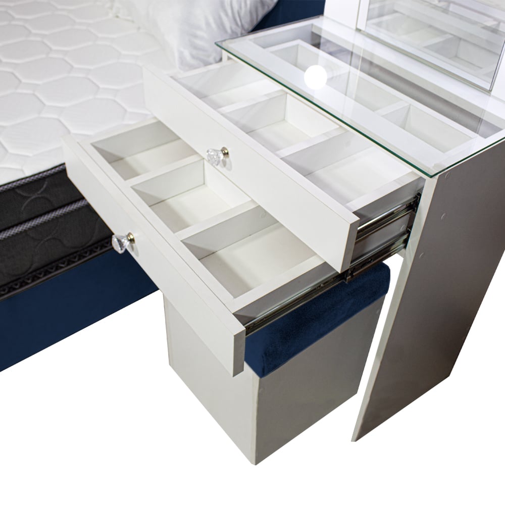 DORMITORIO BARAKA HOME COQUETTE 2 PLAZAS + CABECERA + TOCADOR + PUFF - 3