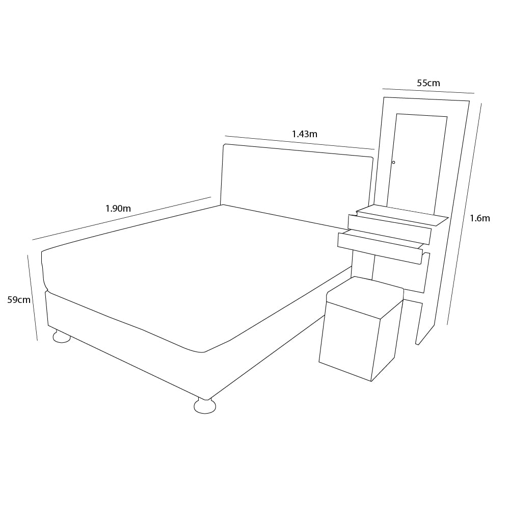 DORMITORIO BARAKA HOME COQUETTE 2 PLAZAS + CABECERA + TOCADOR + PUFF - 4