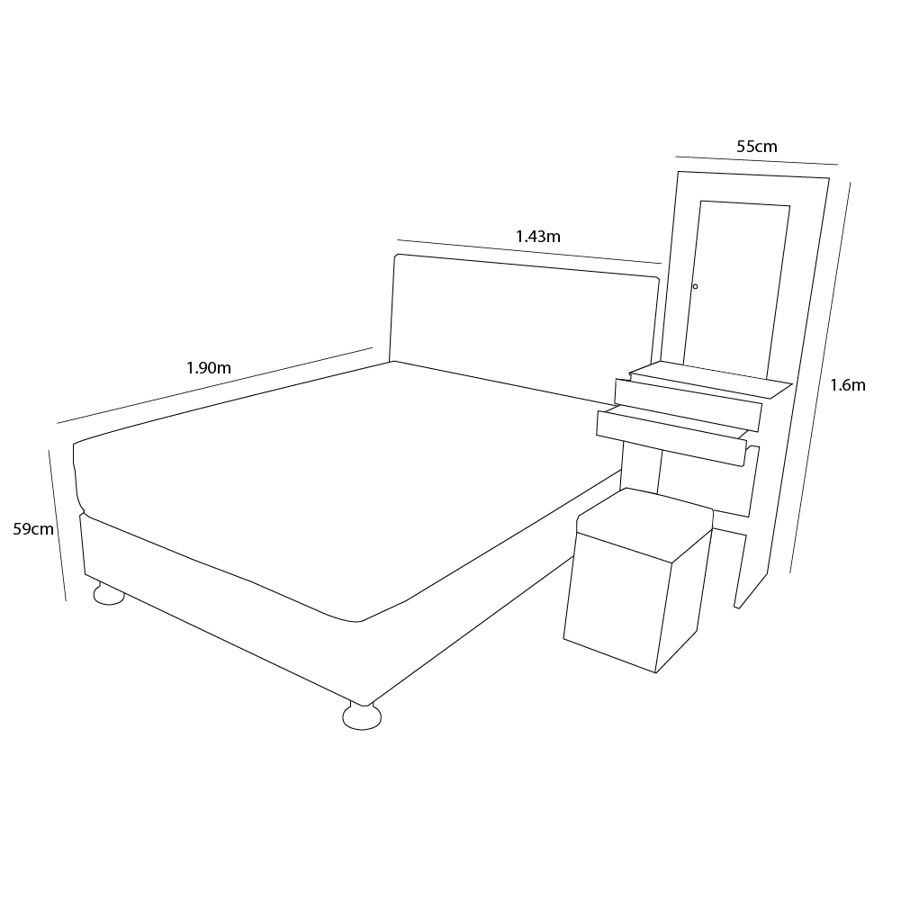 DORMITORIO BARAKA HOME COQUETTE 2 PLAZAS + CABECERA + TOCADOR + PUFF - 4