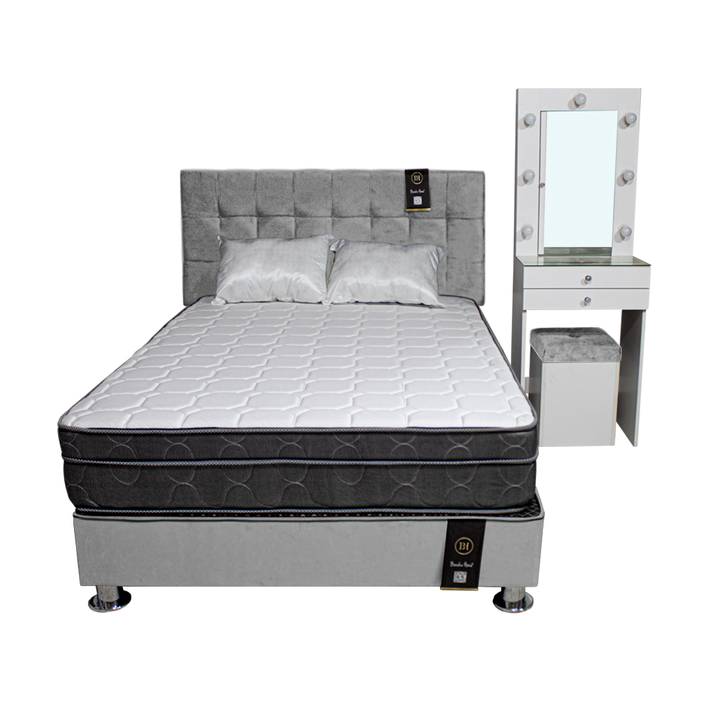 DORMITORIO BARAKA HOME COQUETTE 1.5 PLAZAS + CABECERA + TOCADOR + PUFF - 1