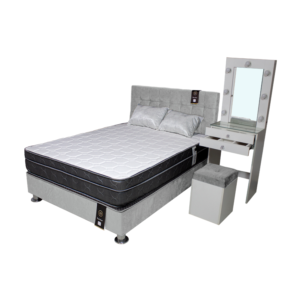 DORMITORIO BARAKA HOME COQUETTE 1.5 PLAZAS + CABECERA + TOCADOR + PUFF - 2