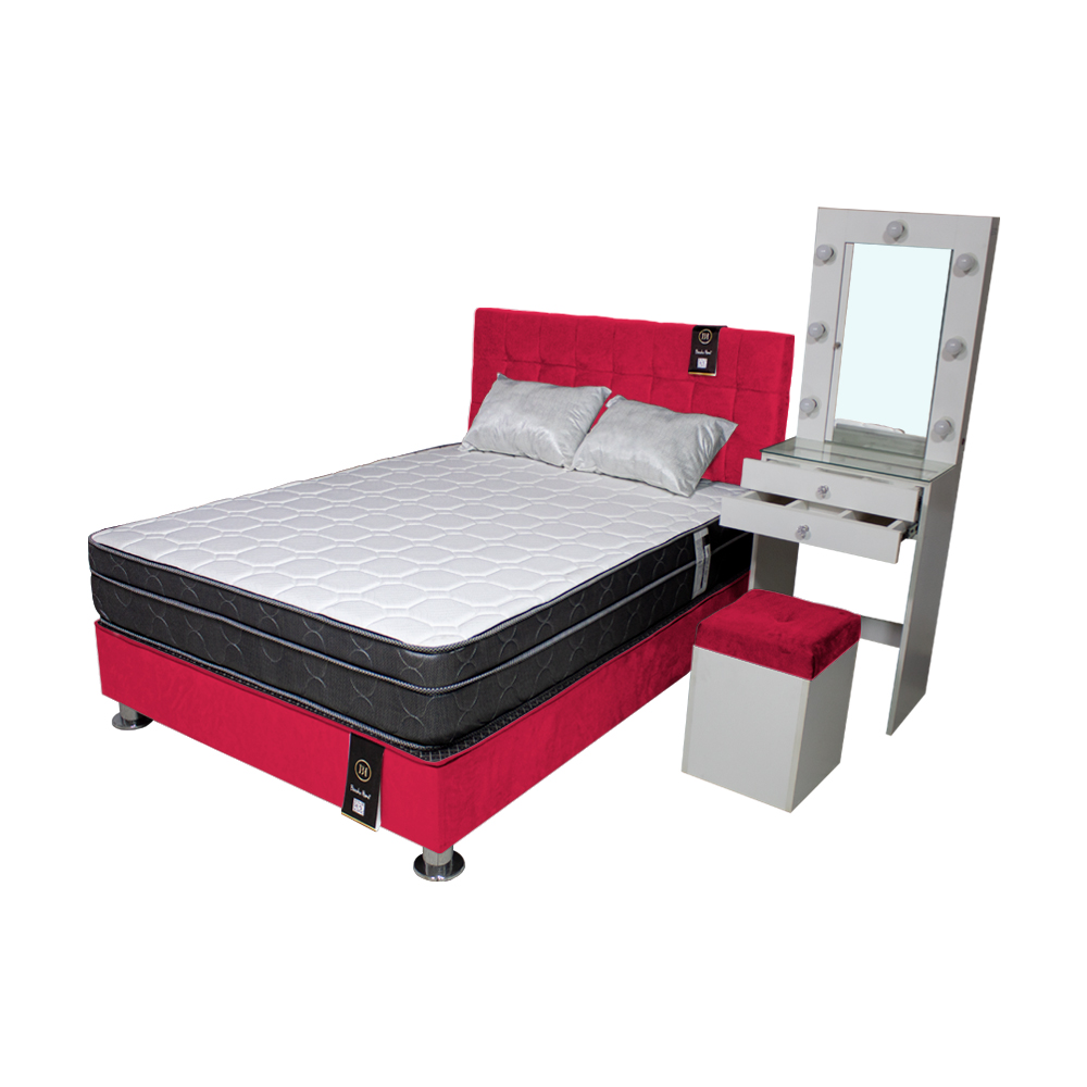 DORMITORIO BARAKA HOME COQUETTE 1.5 PLAZAS + CABECERA + TOCADOR + PUFF - 2
