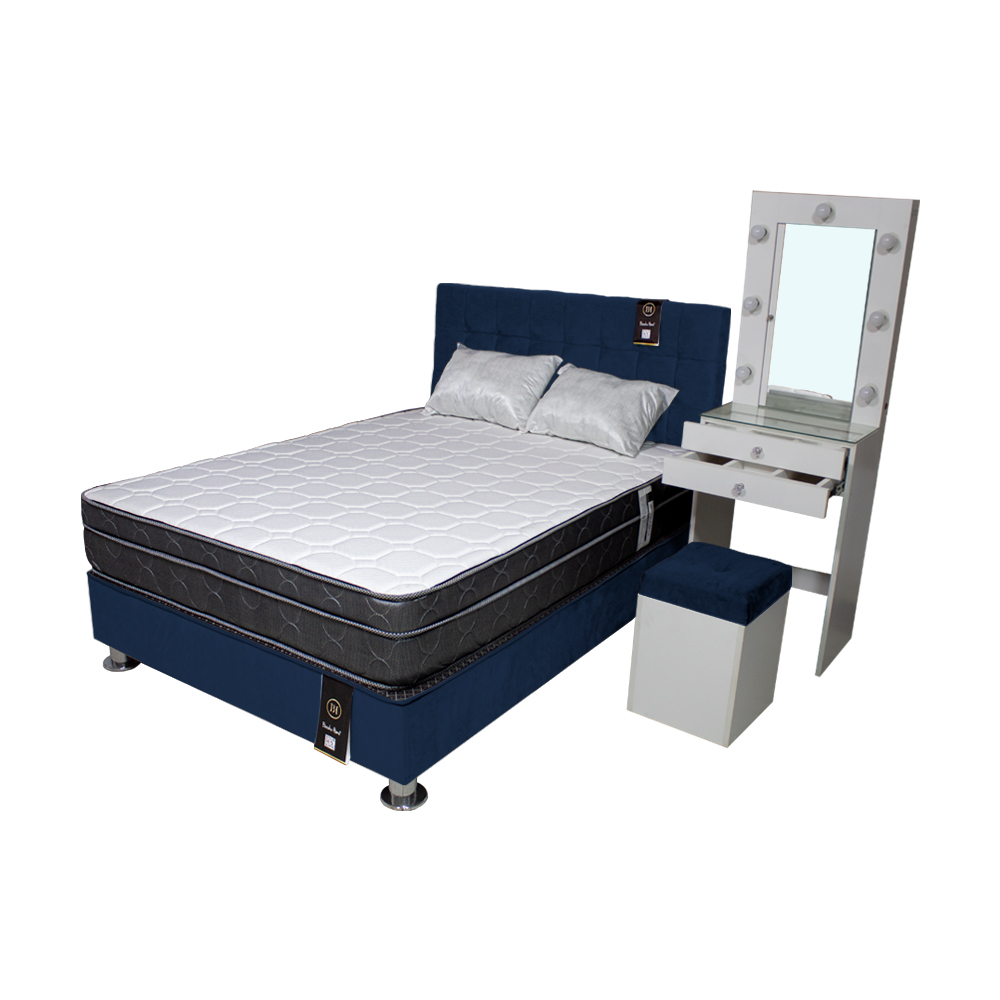 DORMITORIO BARAKA HOME COQUETTE 1.5 PLAZAS + CABECERA + TOCADOR + PUFF - 2