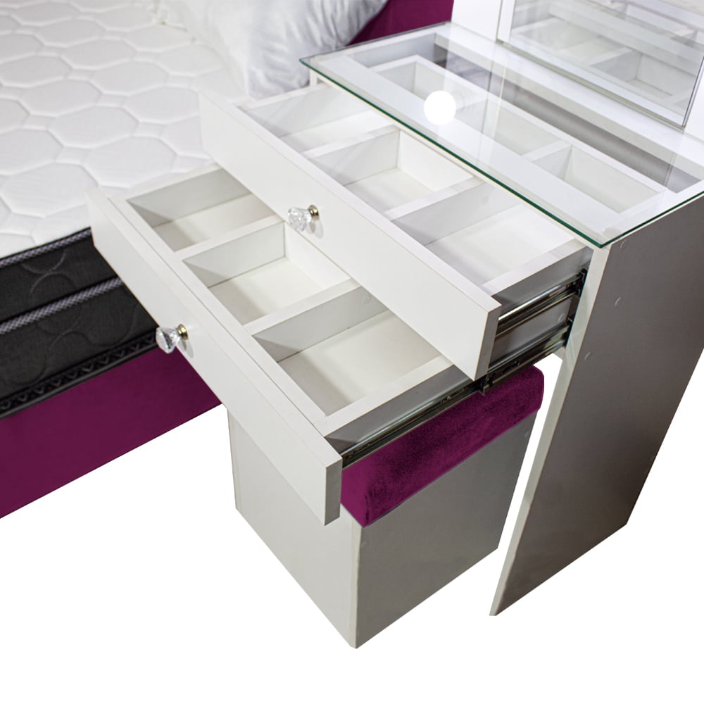 DORMITORIO BARAKA HOME COQUETTE 1.5 PLAZAS + CABECERA + TOCADOR + PUFF - 3