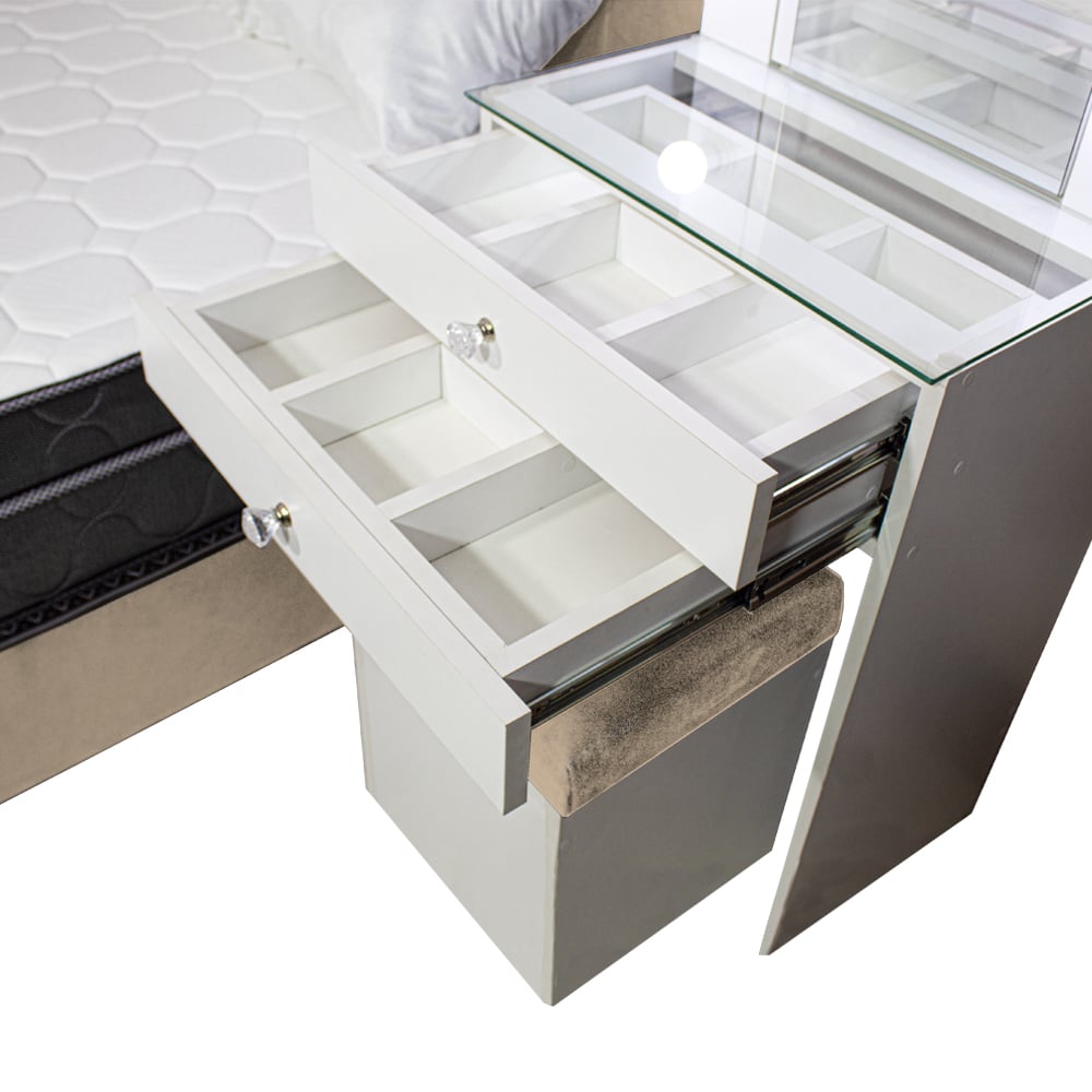 DORMITORIO BARAKA HOME COQUETTE 1.5 PLAZAS + CABECERA + TOCADOR + PUFF - 3