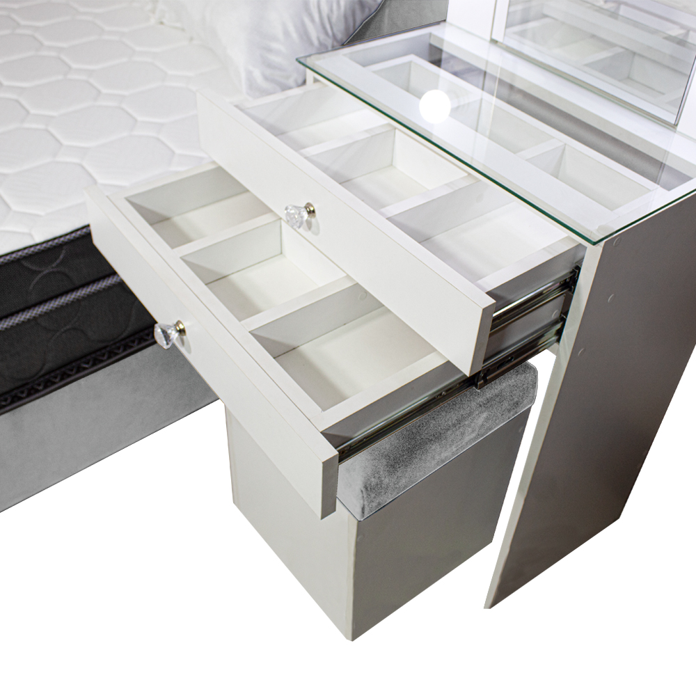 DORMITORIO BARAKA HOME COQUETTE 1.5 PLAZAS + CABECERA + TOCADOR + PUFF - 3