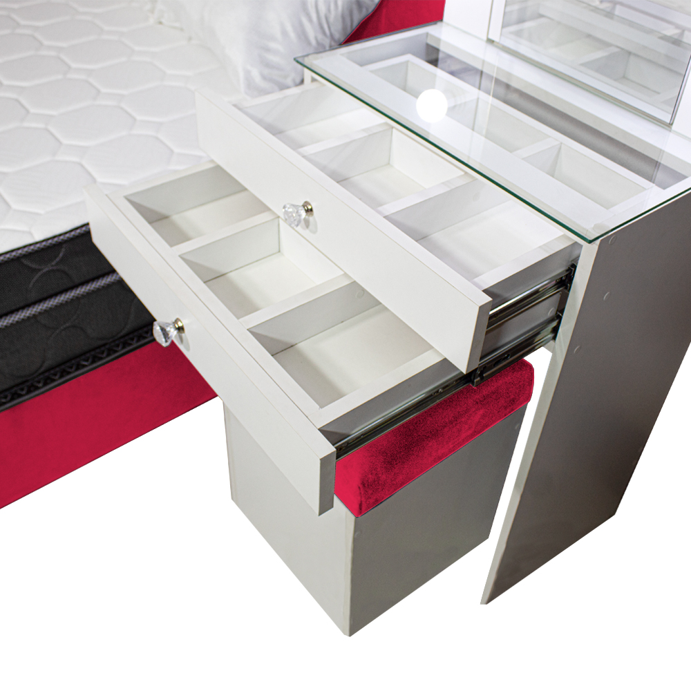 DORMITORIO BARAKA HOME COQUETTE 1.5 PLAZAS + CABECERA + TOCADOR + PUFF - 3
