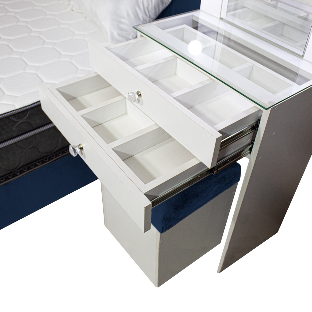 DORMITORIO BARAKA HOME COQUETTE 1.5 PLAZAS + CABECERA + TOCADOR + PUFF - 3