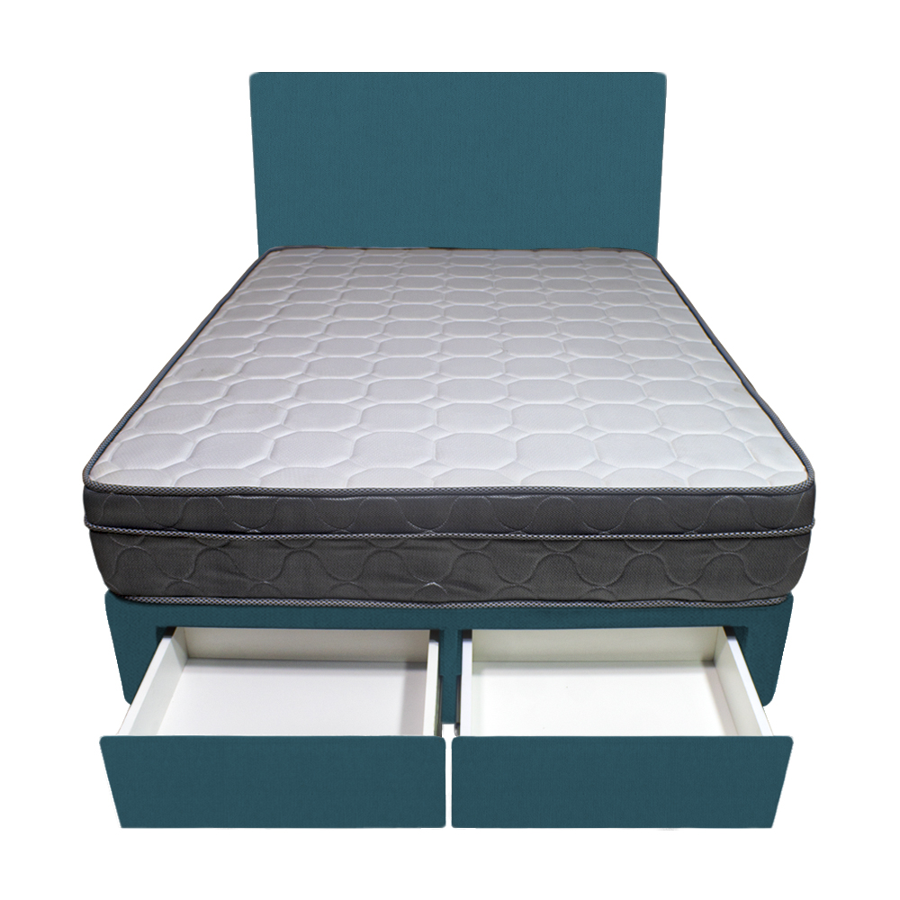 DORMITORIO BARAKA HOME TURIN 2 PLAZAS + 2 CAJONES + CABECERA + 2 ALMOHADAS - 1