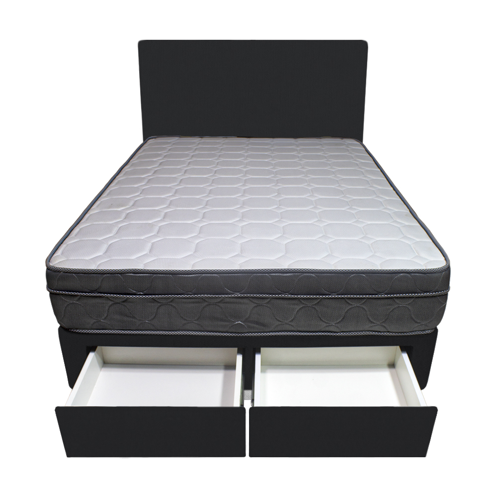 DORMITORIO BARAKA HOME TURIN 2 PLAZAS + 2 CAJONES + CABECERA + 2 ALMOHADAS - 1
