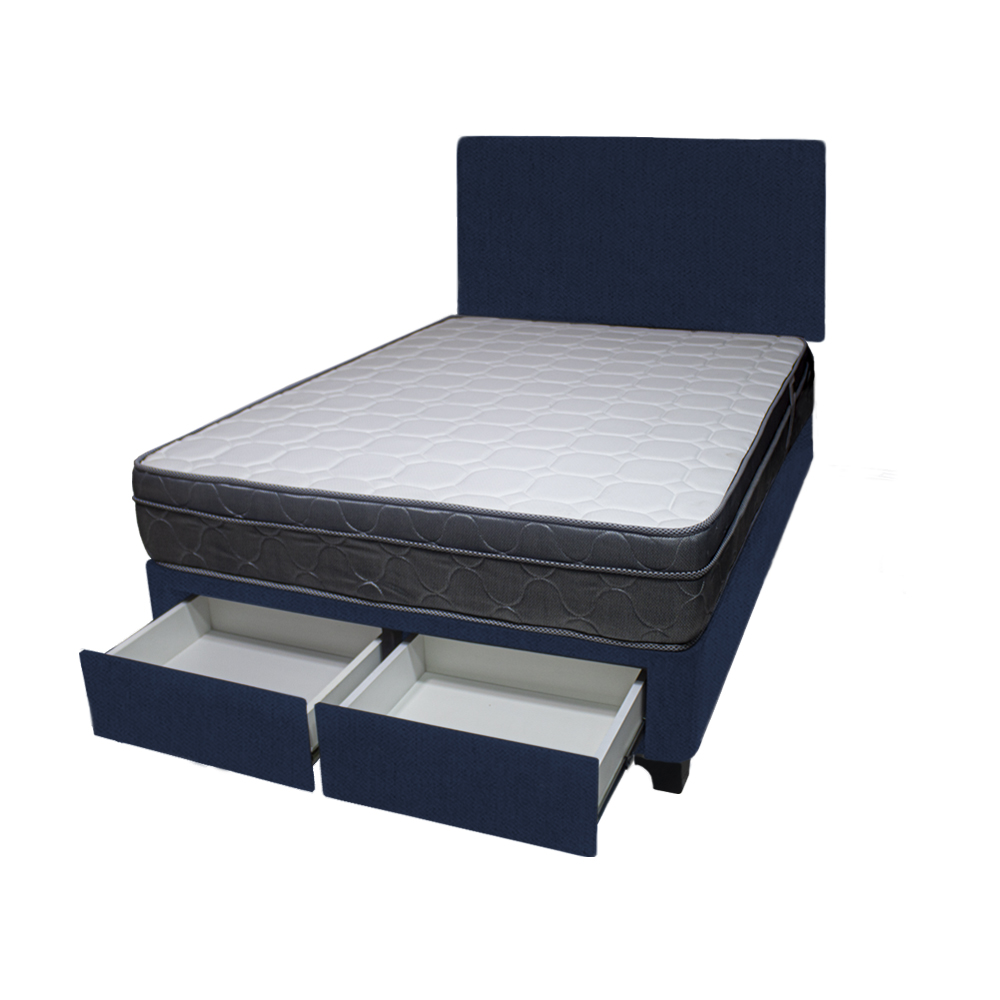 DORMITORIO BARAKA HOME TURIN 2 PLAZAS + 2 CAJONES + CABECERA + 2 ALMOHADAS - 2