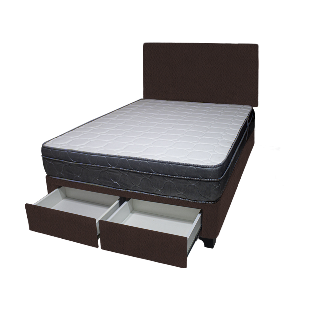 DORMITORIO BARAKA HOME TURIN 2 PLAZAS + 2 CAJONES + CABECERA + 2 ALMOHADAS - 2