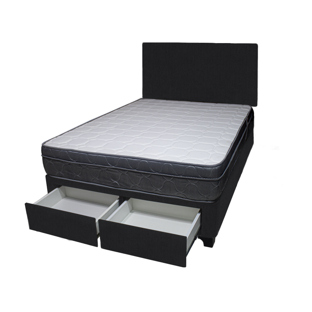 DORMITORIO BARAKA HOME TURIN 2 PLAZAS + 2 CAJONES + CABECERA + 2 ALMOHADAS - 2
