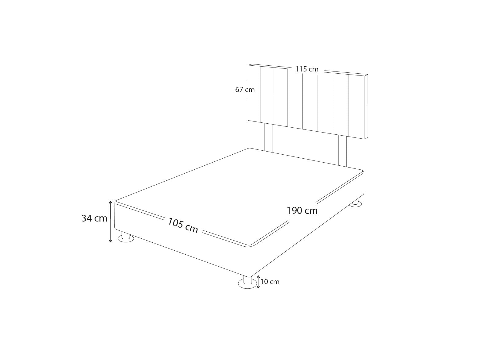 DORMITORIO BARAKA HOME LINZ 1.5 PLAZAS + CABECERA NEUSS PATA DESMONTABLE 1.5 PLZ - 4