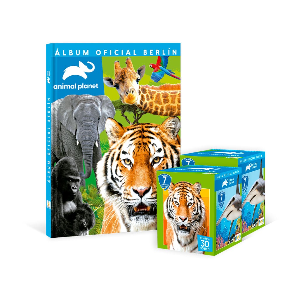 ALBUM ANIMAL PLANET, ALBUM TAPA DURA + 2 PAQUETONES (60 SOBRES) - 1