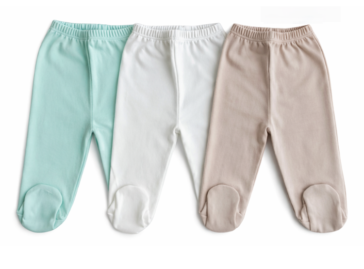 PACK POR 3 - PANTALÓN CON PIE 100% ALGODÓN ANTIALÉRGICO, - 1