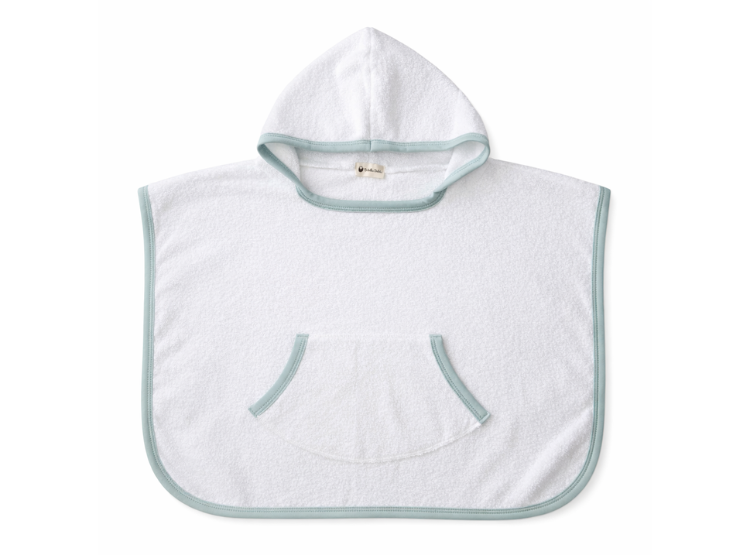 TOALLA PONCHO CON CAPUCHA Y BOLSILLO DELANTERO EN FELPA BEBE, 100% ALGODÓN ANTIALÉRGICO 40X50CM - 1