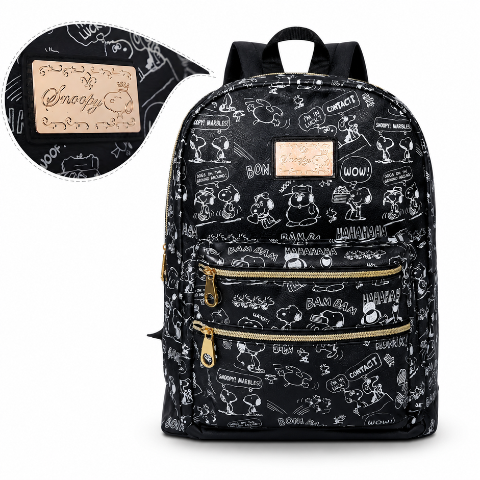 MOCHILA CON ESTAMPADO SNOOPY - NEGRO - 1