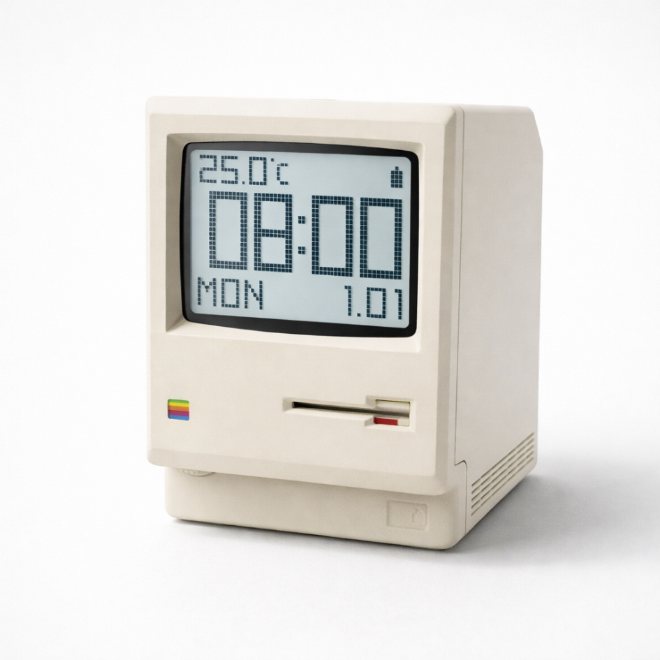 RELOJ DIGITAL DE ESCRITORIO CON ALARMA ESTILO RETRO MINI COMPUTADORA - 2