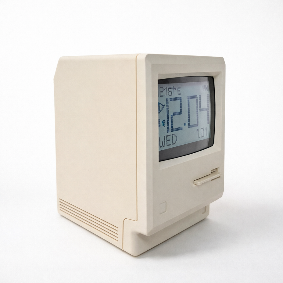 RELOJ DIGITAL DE ESCRITORIO CON ALARMA ESTILO RETRO MINI COMPUTADORA - 3