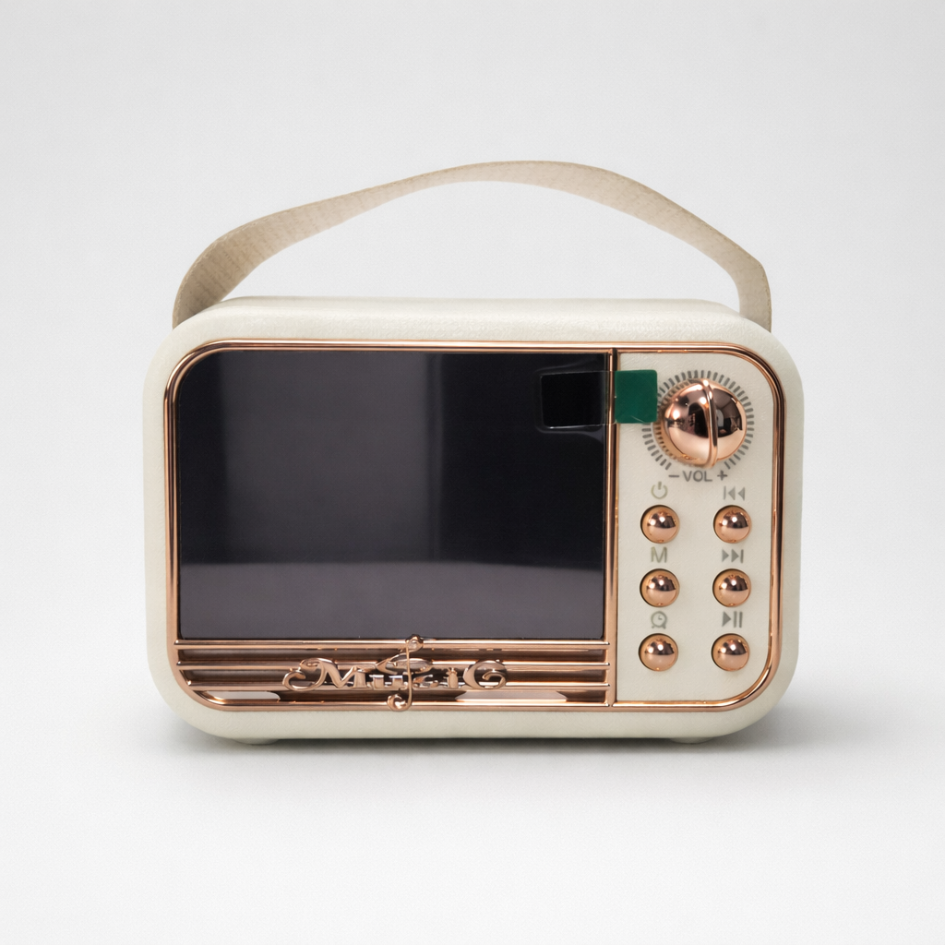 RELOJ DE ESCRITORIO DIGITAL ESTILO RETRO MINI RADIO BLUETOOTH - 3
