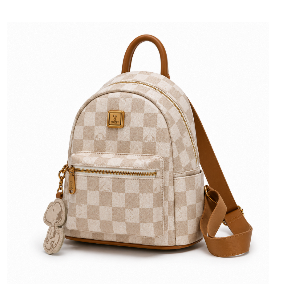 MINI MOCHILA SNOOPY BEIGE ESTILO CASUAL COMPACTA Y FUNCIONAL - 5