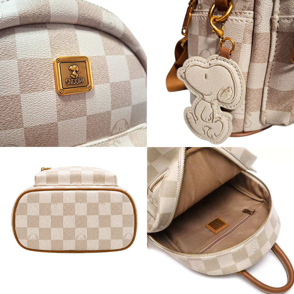 MINI MOCHILA SNOOPY BEIGE ESTILO CASUAL COMPACTA Y FUNCIONAL - 6