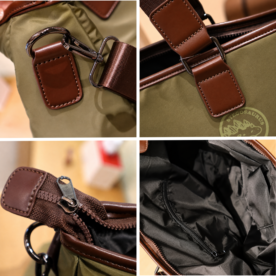 BOLSO DE VIAJE DINOSAUR CON CORREA VERDE MILITAR - 6