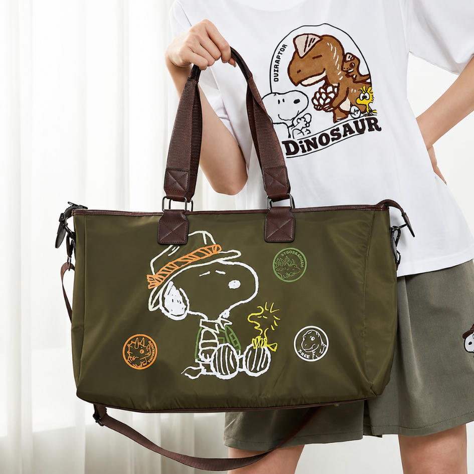 BOLSO DE VIAJE DINOSAUR CON CORREA VERDE MILITAR - 7