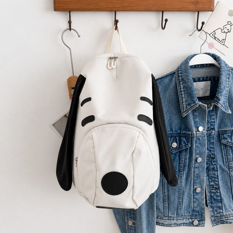 SNOOPY MOCHILA CASUAL BLANCO Y NEGRO - 6