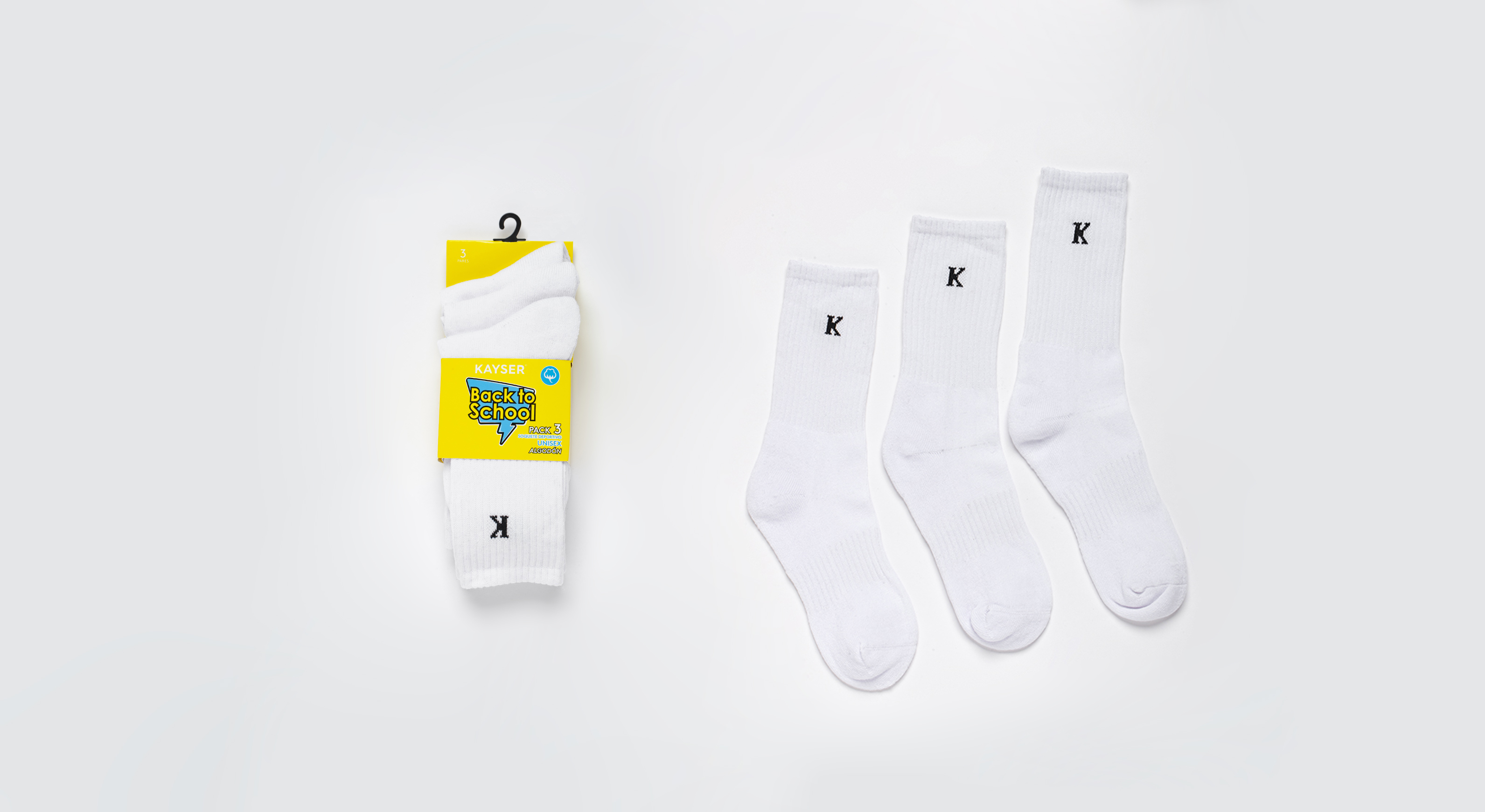 MEDIAS UNISEX KAYSER 99.NP332A ALGODÓN BLANCO ESCOLAR - 1