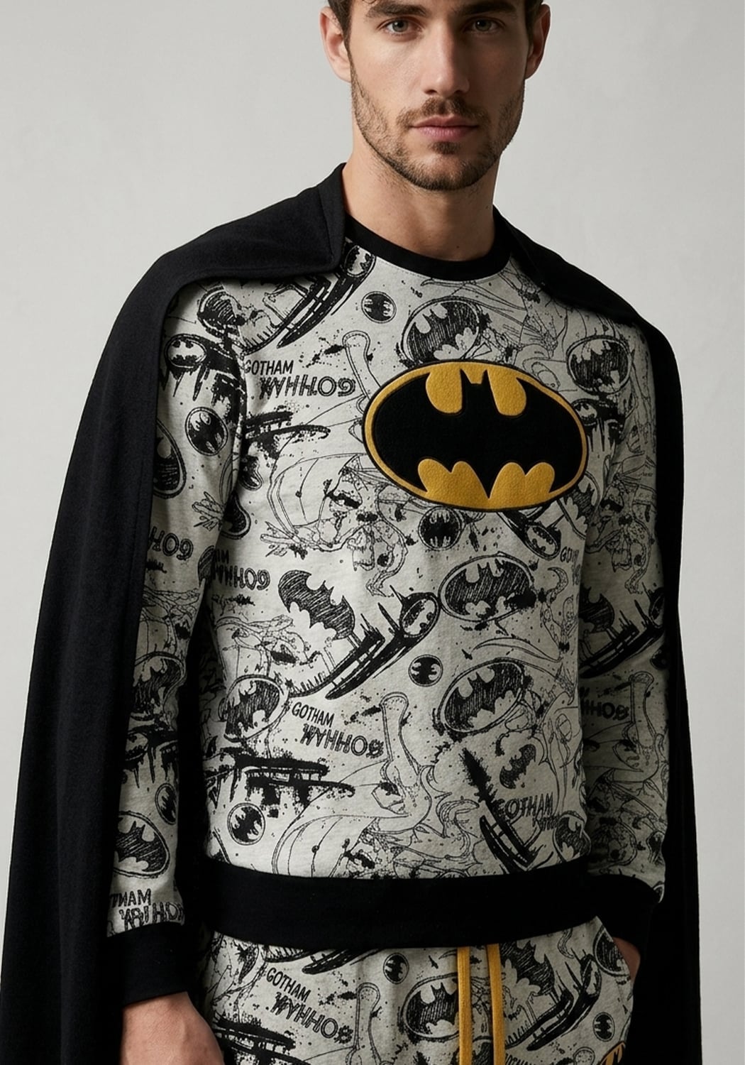 PIJAMA HOMBRE BATMAN CON CAPA - 2