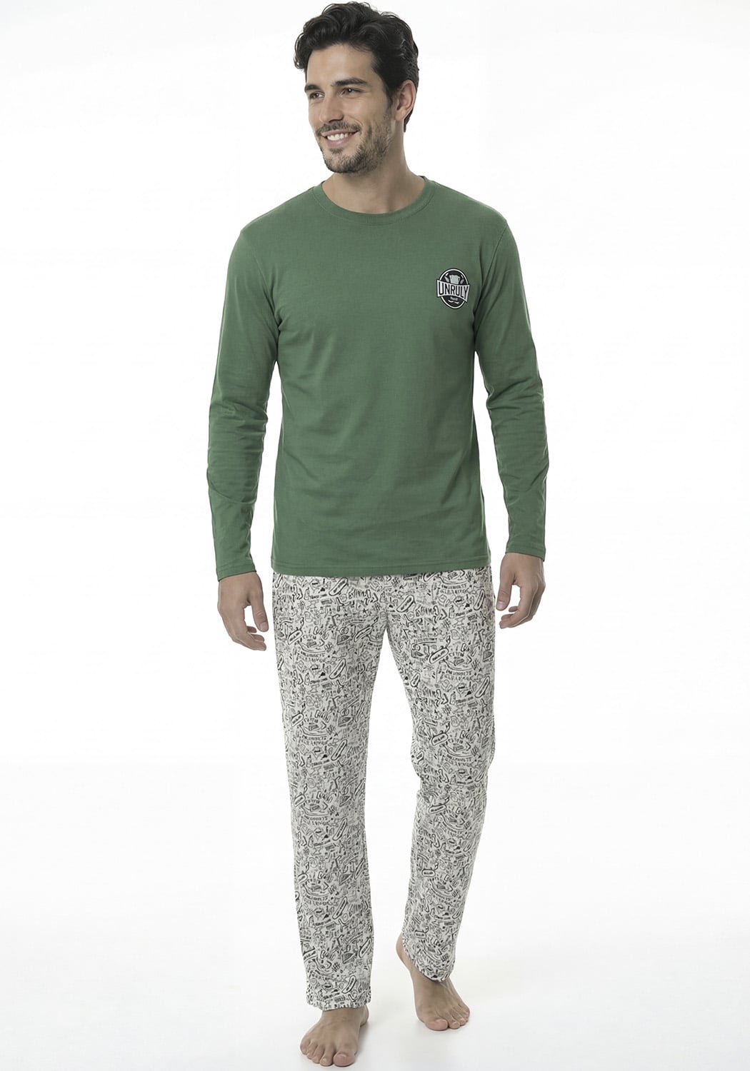 PIJAMA HOMBRE PANTALON ALGODON - 1