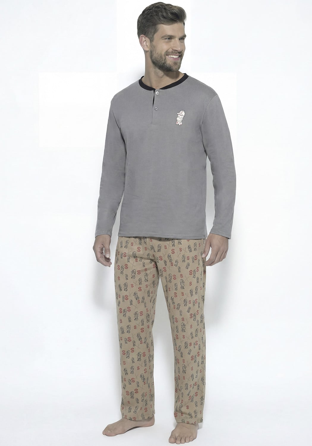 PIJAMA HOMBRE PANTALON ALGODON - 1