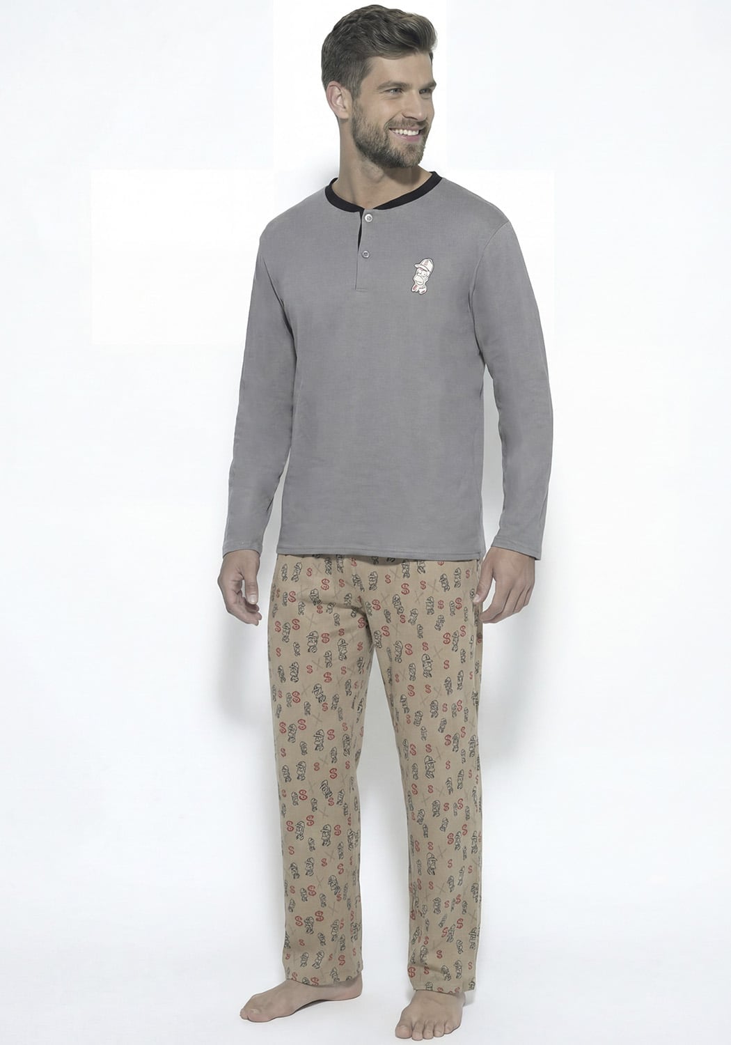 PIJAMA HOMBRE PANTALON ALGODON - 1