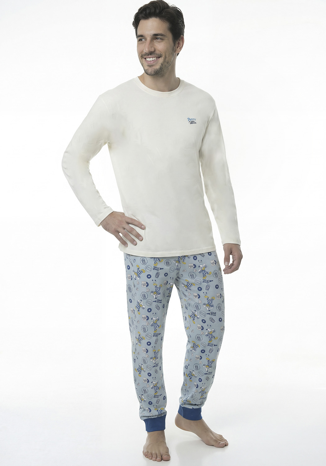 PIJAMA HOMBRE PANTALON ALGODON - 1