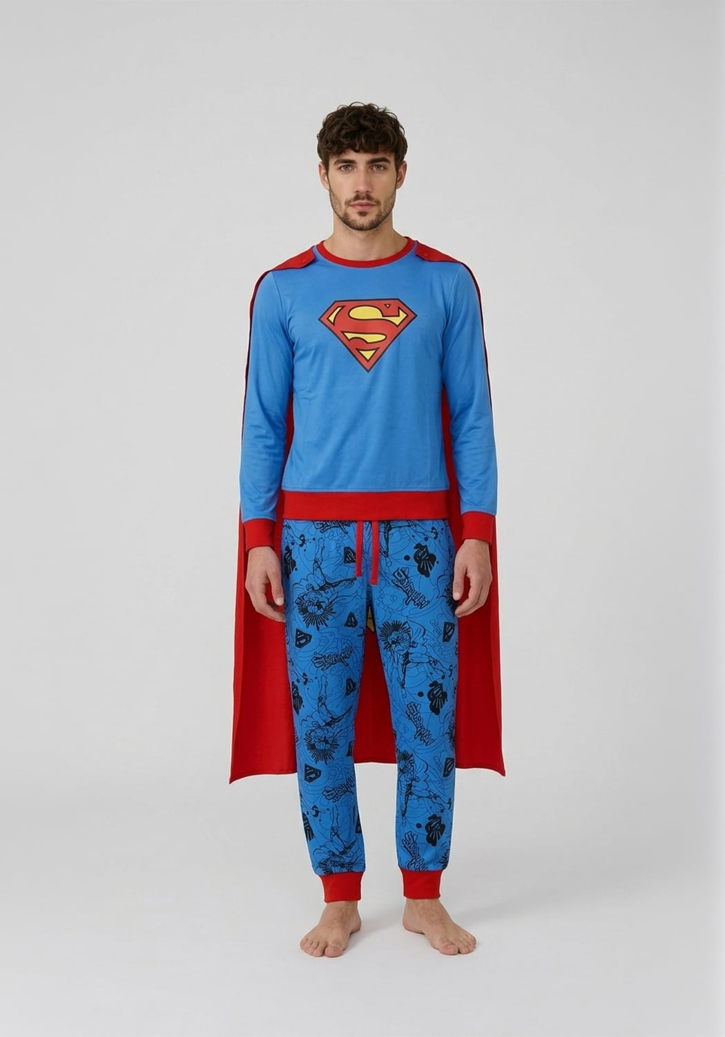 PIJAMA HOMBRE SUPERMAN CON CAPA - 1