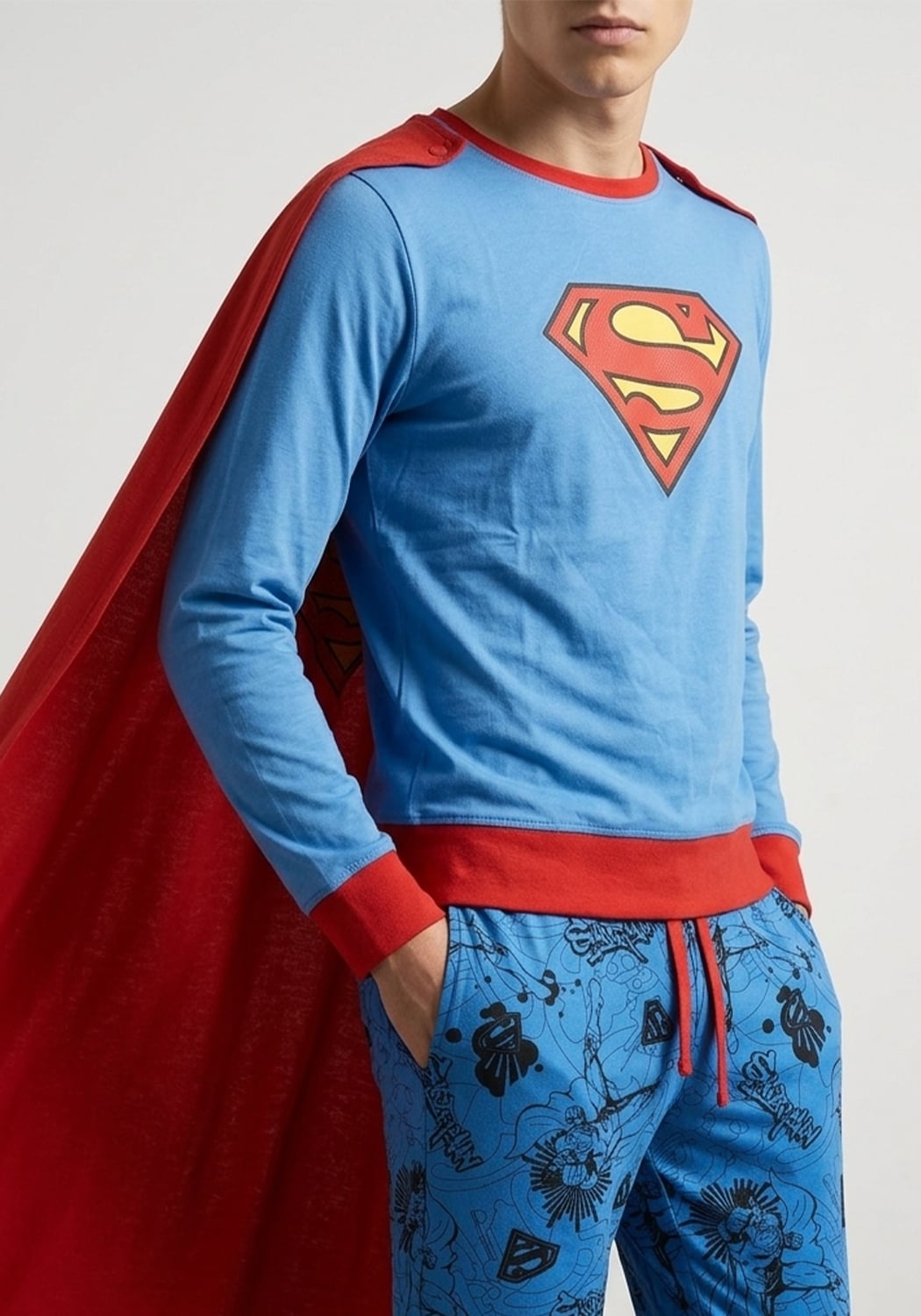 PIJAMA HOMBRE SUPERMAN CON CAPA - 2