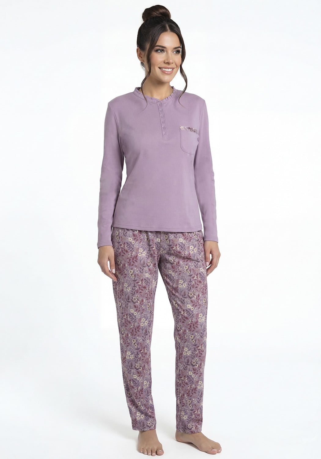 PIJAMA MUJER PANTALON ALGODON - 1