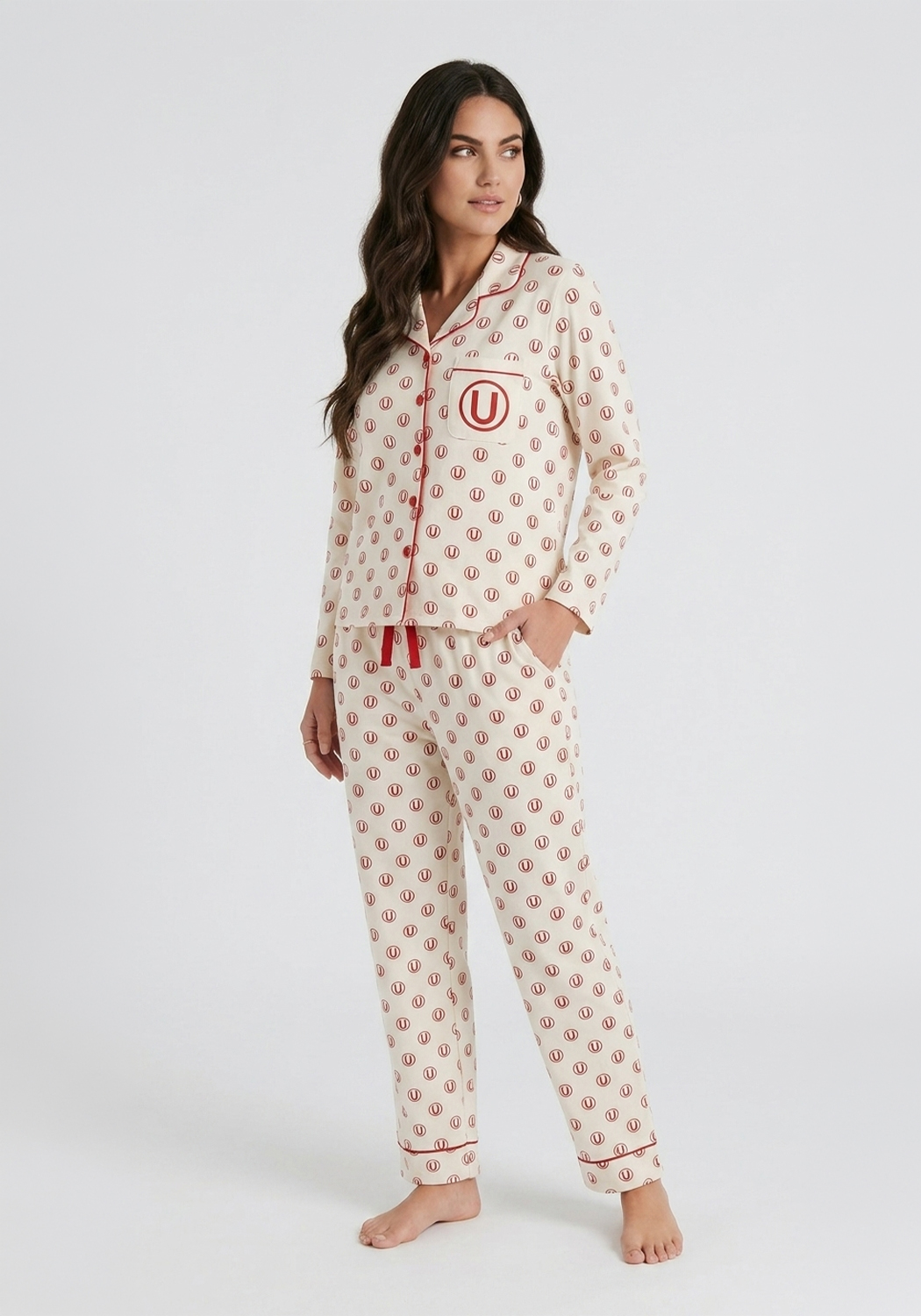 PIJAMA MUJER UNIVERSITARIO ALGODON - 1