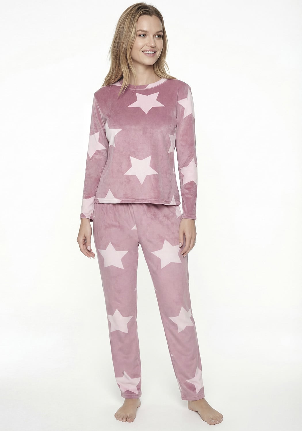 PIJAMA MUJER PANTALON PLUSH - 1