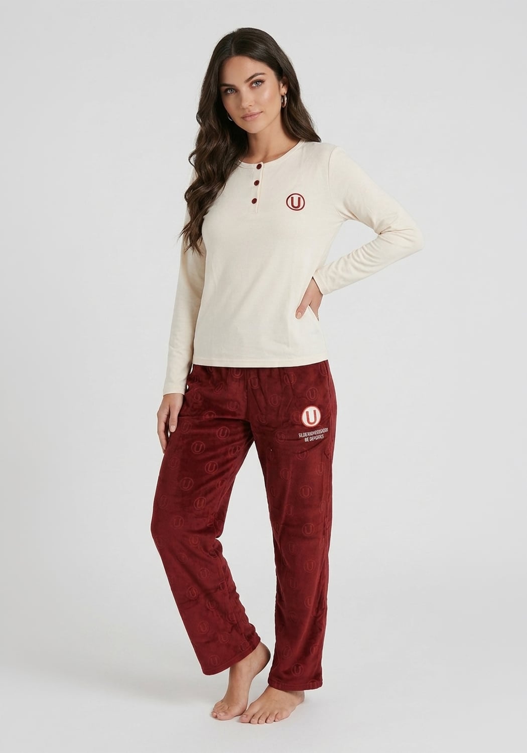 PIJAMA MUJER UNIVERSITARIO ALGODON - 1