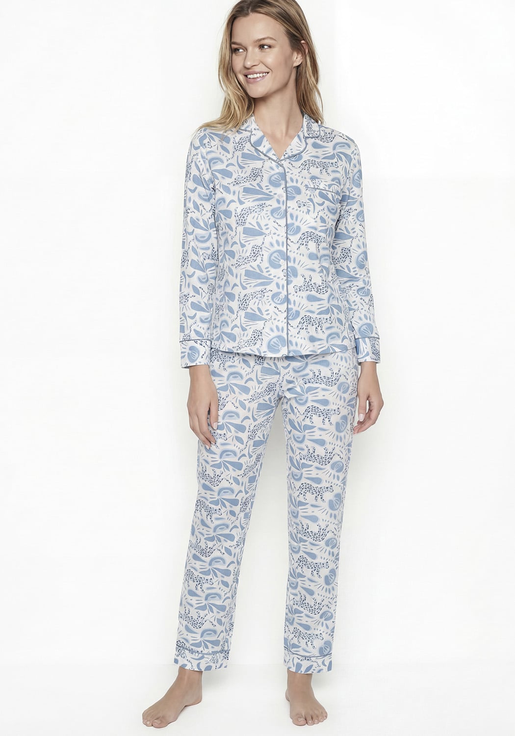 PIJAMA MUJER PANTALON ALGODON - 1