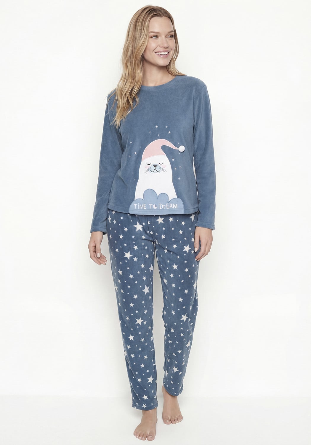PIJAMA MUJER PANTALON POLAR - 1