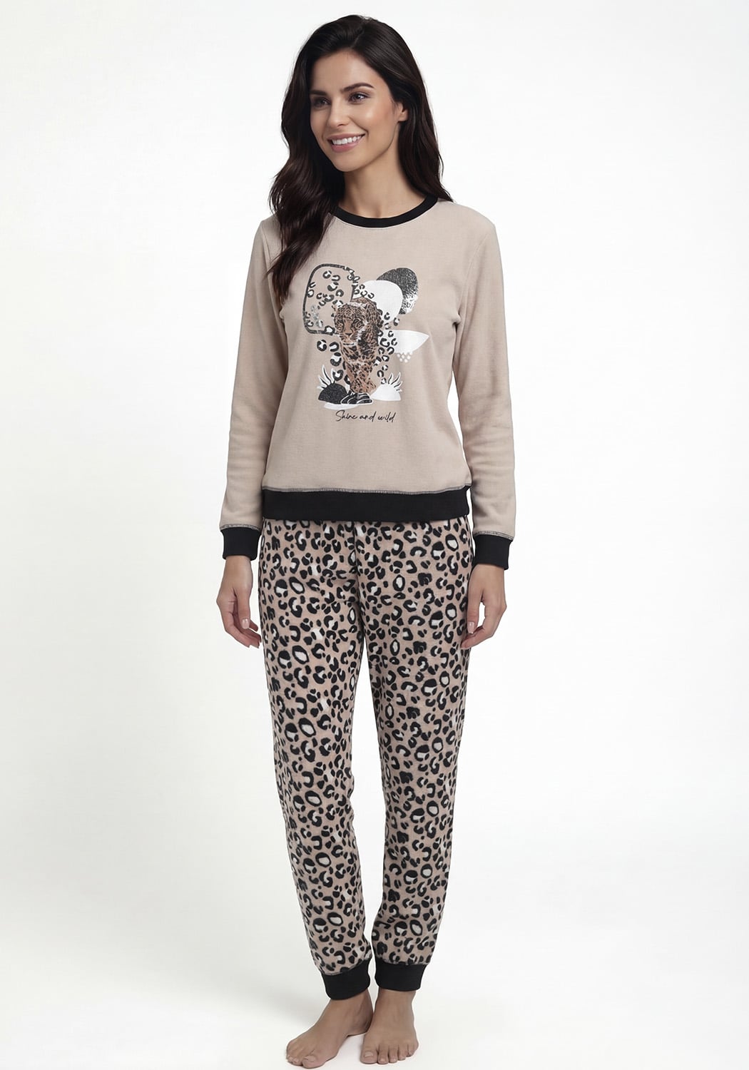 PIJAMA MUJER PANTALON POLAR - 1