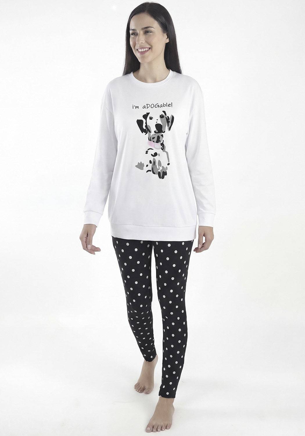 PIJAMA MUJER PANTALON ALGODON - 1
