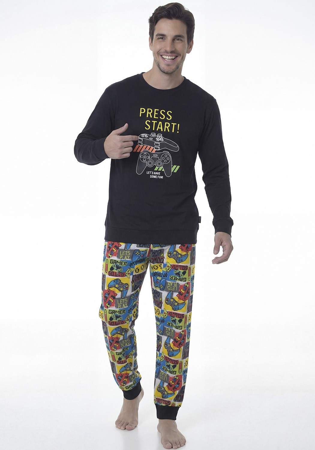 PIJAMA HOMBRE PANTALON ALGODON - 1